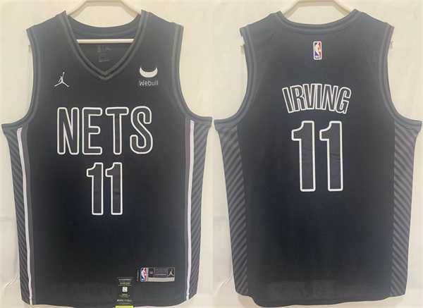 Men%27s Brooklyn Nets #11 Kyrie Irving Black Stitched Basketball Jersey